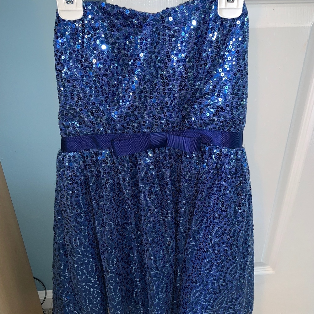 Delia's strapless blue dress with sequins